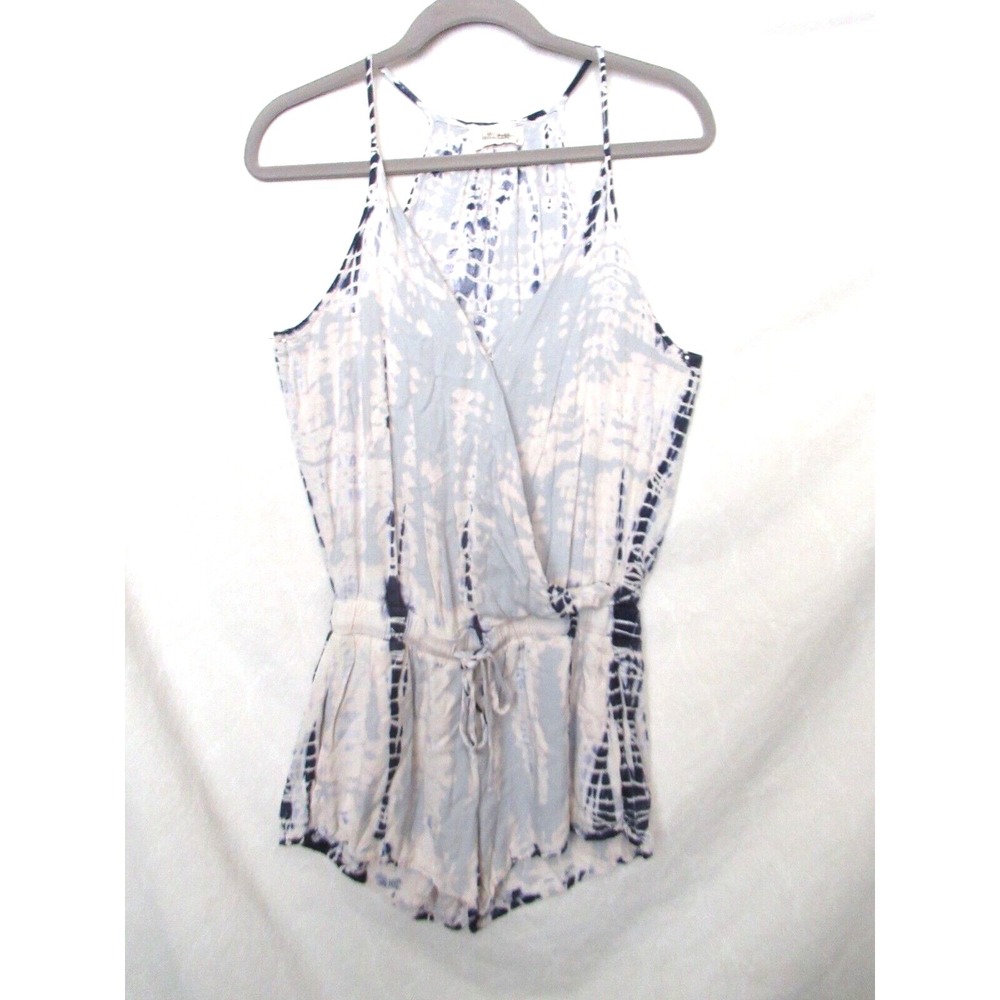 Bella Dahl Women's Size Small Blue Tie Dye Sleeveless Shorts Romper